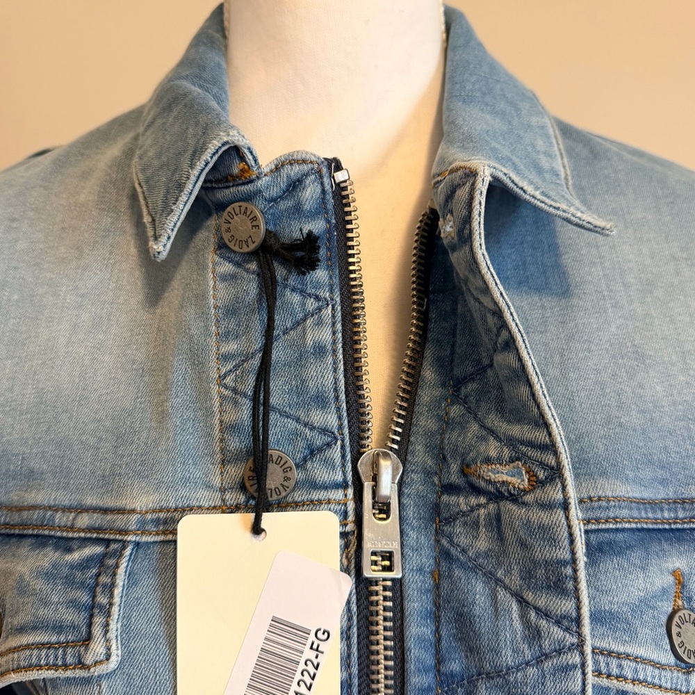 NWT ZADIG & VOLTAIRE KASE HOPE DENIM JACKET LIGHT BLUE SIZE SMALL - Picture 5 of 12